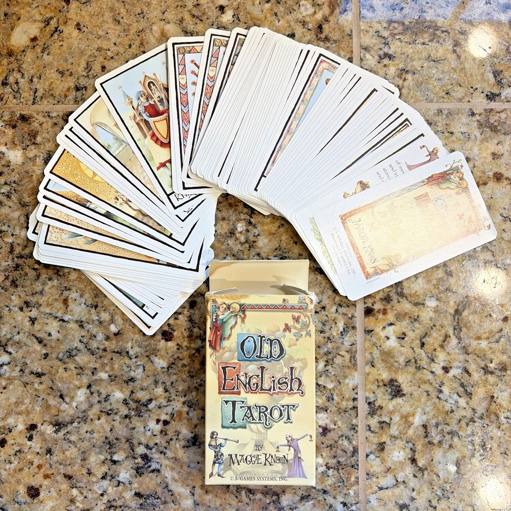 US Games‎ Systems Old English Tarot Maggie Kneen Vintage Fortune Telling Cards